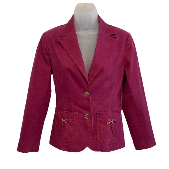 Doncaster Jackets & Blazers - Women's Doncaster Sport Lined Equestrian Jacket Blazer Fuchsia  Denim Size 6
